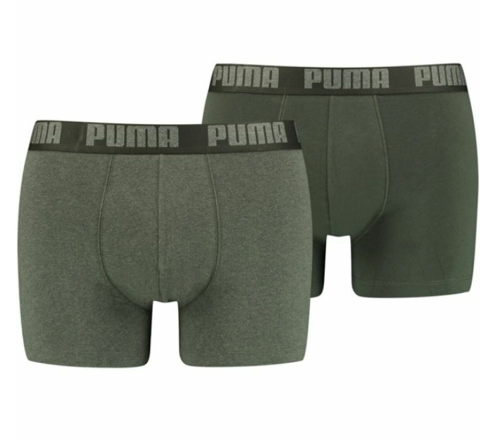 Men's Boxer Shorts Puma Basic 2 Pieces Dark green XL